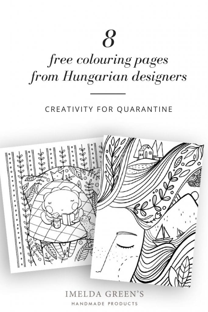 8 free colouring pages by Hungarian Designers