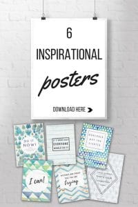 Inspirational posters with watercolor backgrounds