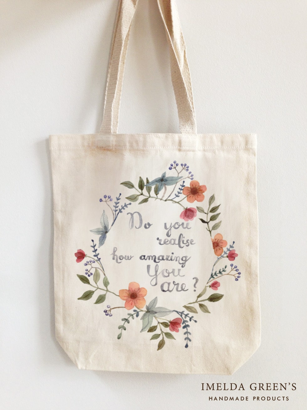 hand painted canvas bag