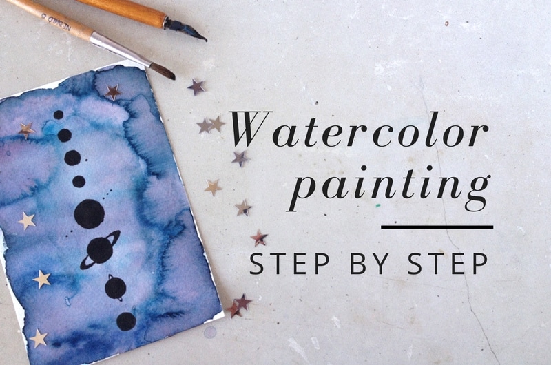 Watercolour tutorial - the solar system