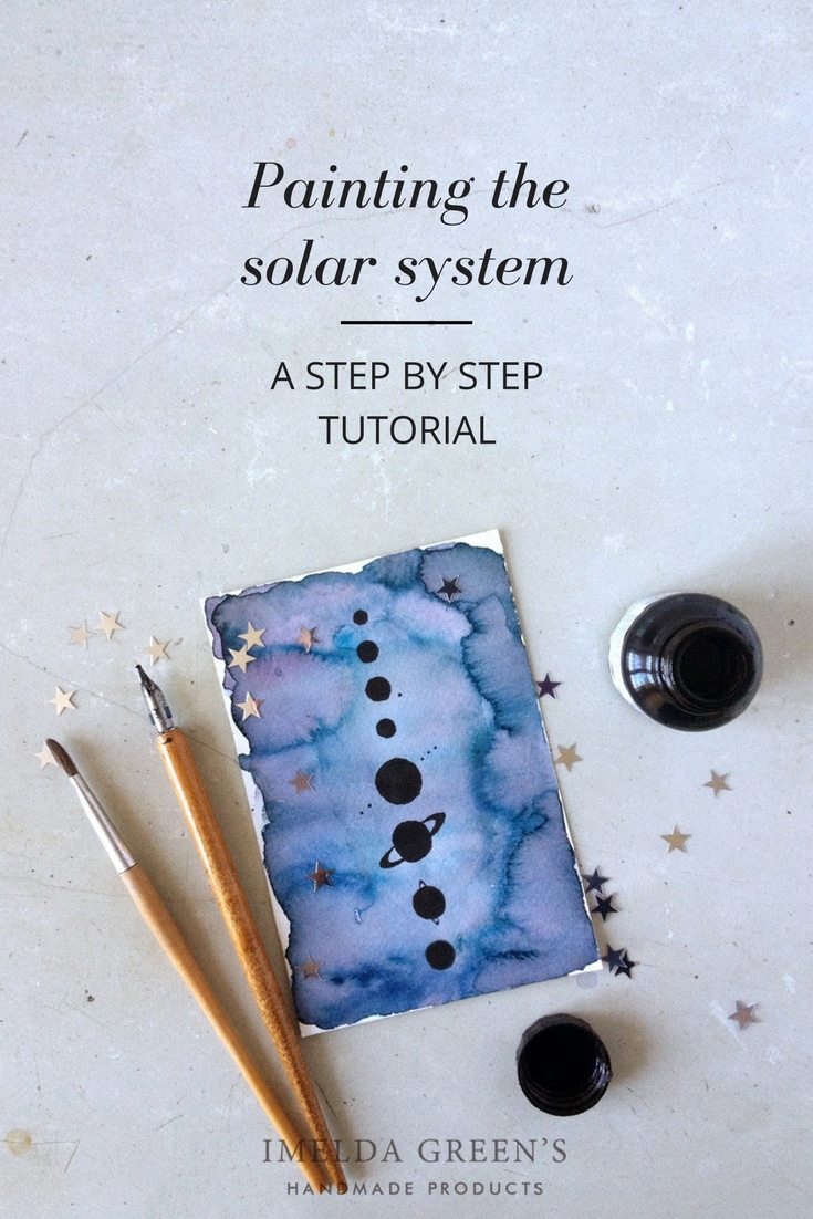 Watercolour tutorial - the solar system