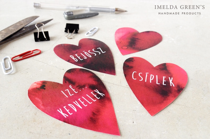 FREE downloadable watercolour gift tags for Valentine's Day