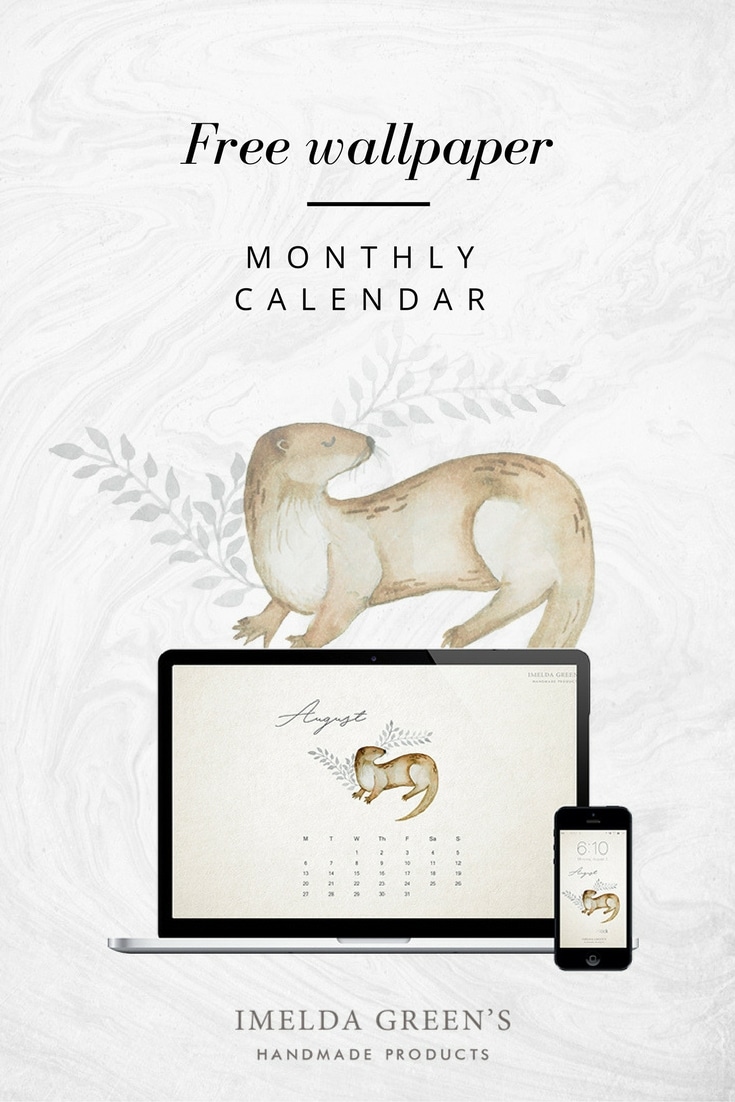 Forest animals - hand-painted watercolour wallpaper calendar