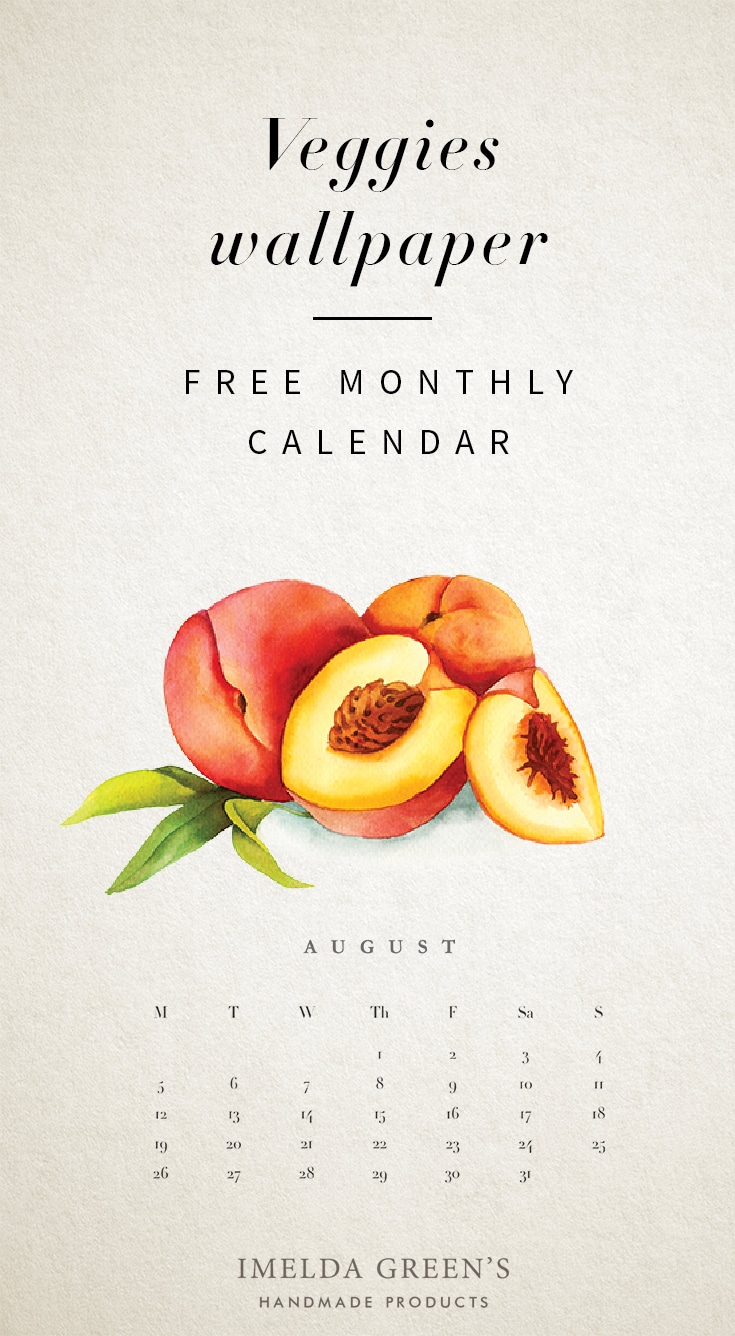 Veggies monthly calendar | Free wallpaper | hand-painted watercolor food illustration