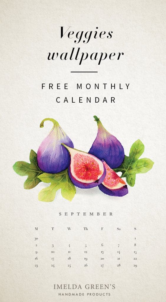 Veggies monthly calendar | Free wallpaper | hand-painted watercolor food illustration