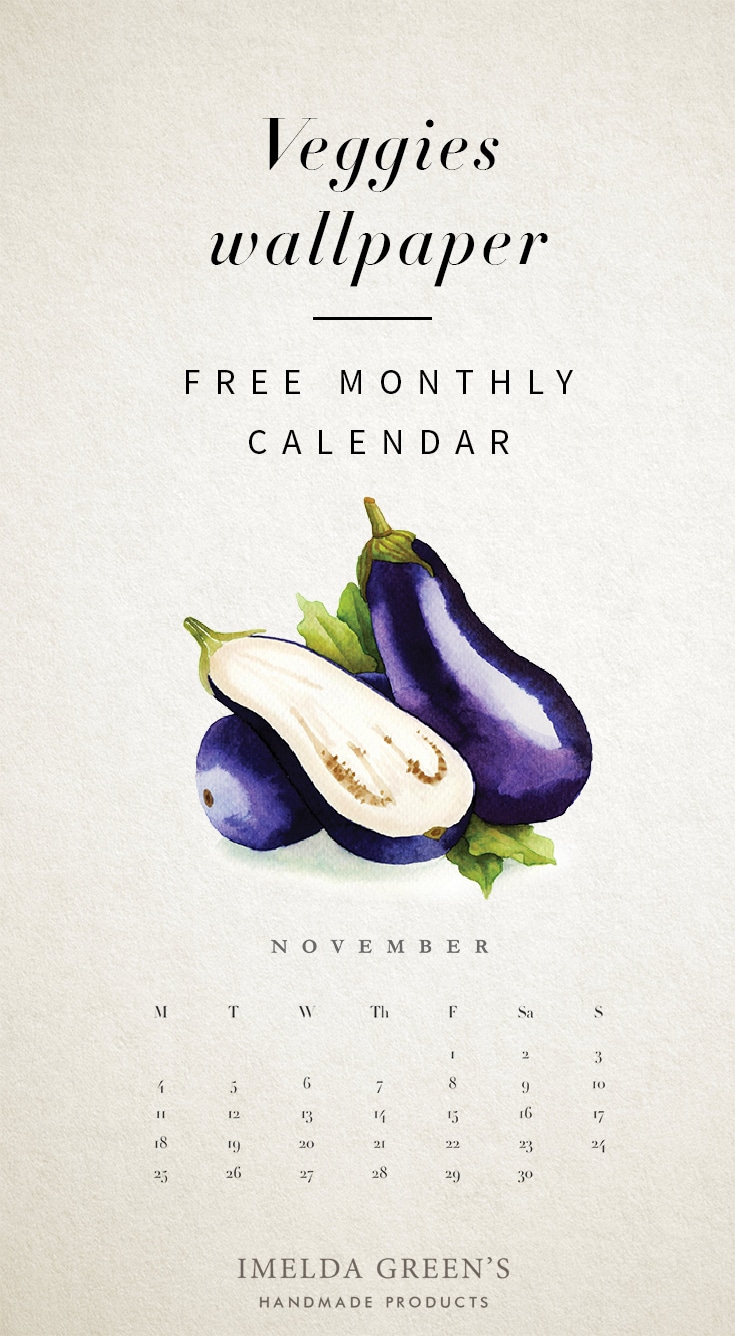 Veggies monthly calendar | Free wallpaper | hand-painted watercolor food illustration