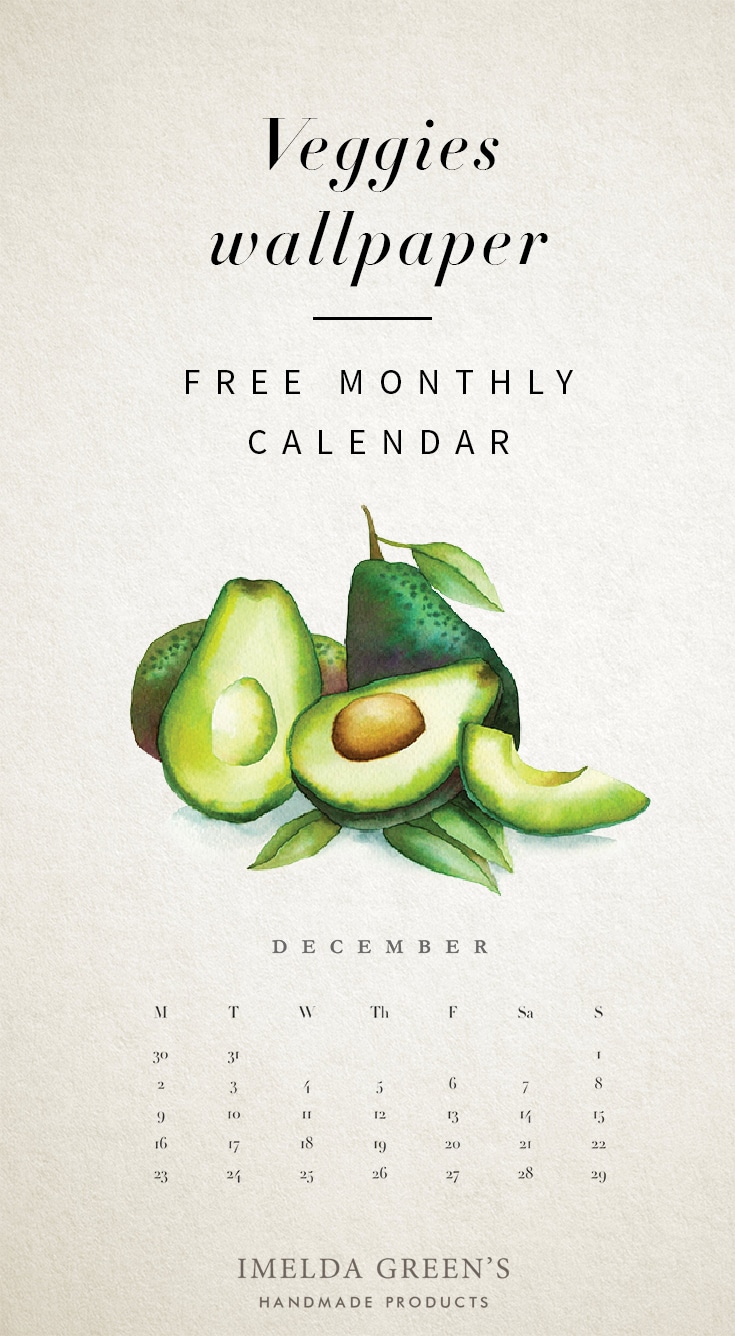 Veggies monthly calendar | Free wallpaper | hand-painted watercolor food illustration