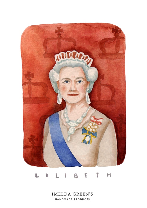 Watercolour portrait | Elizabeth II | 3 inspirational queens for women's day