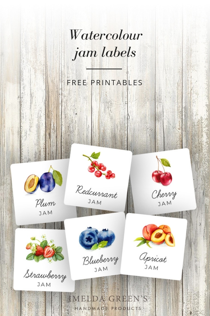 Watercolor fruit | Printable jam labels