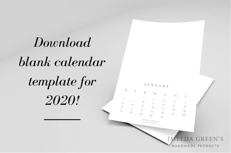 Create your own calendar in 2020 - downloadable blank calendar template