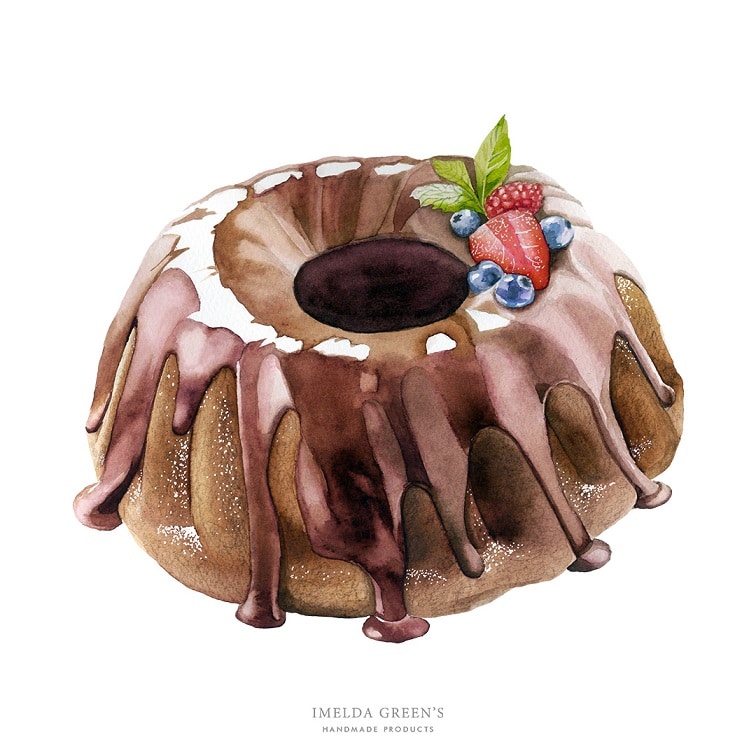 food illustration - bundt cake