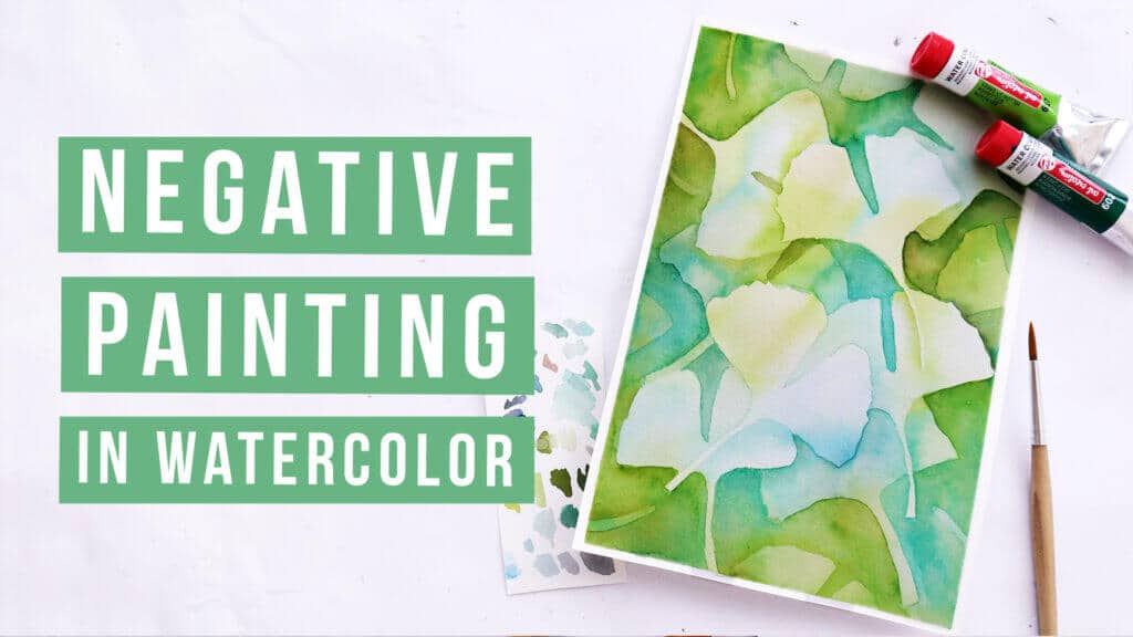 negative painting in watercolor