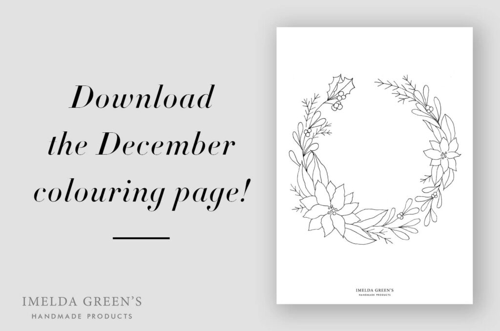 Downloadable coloring page | November floral wreath - watercolor tutorial