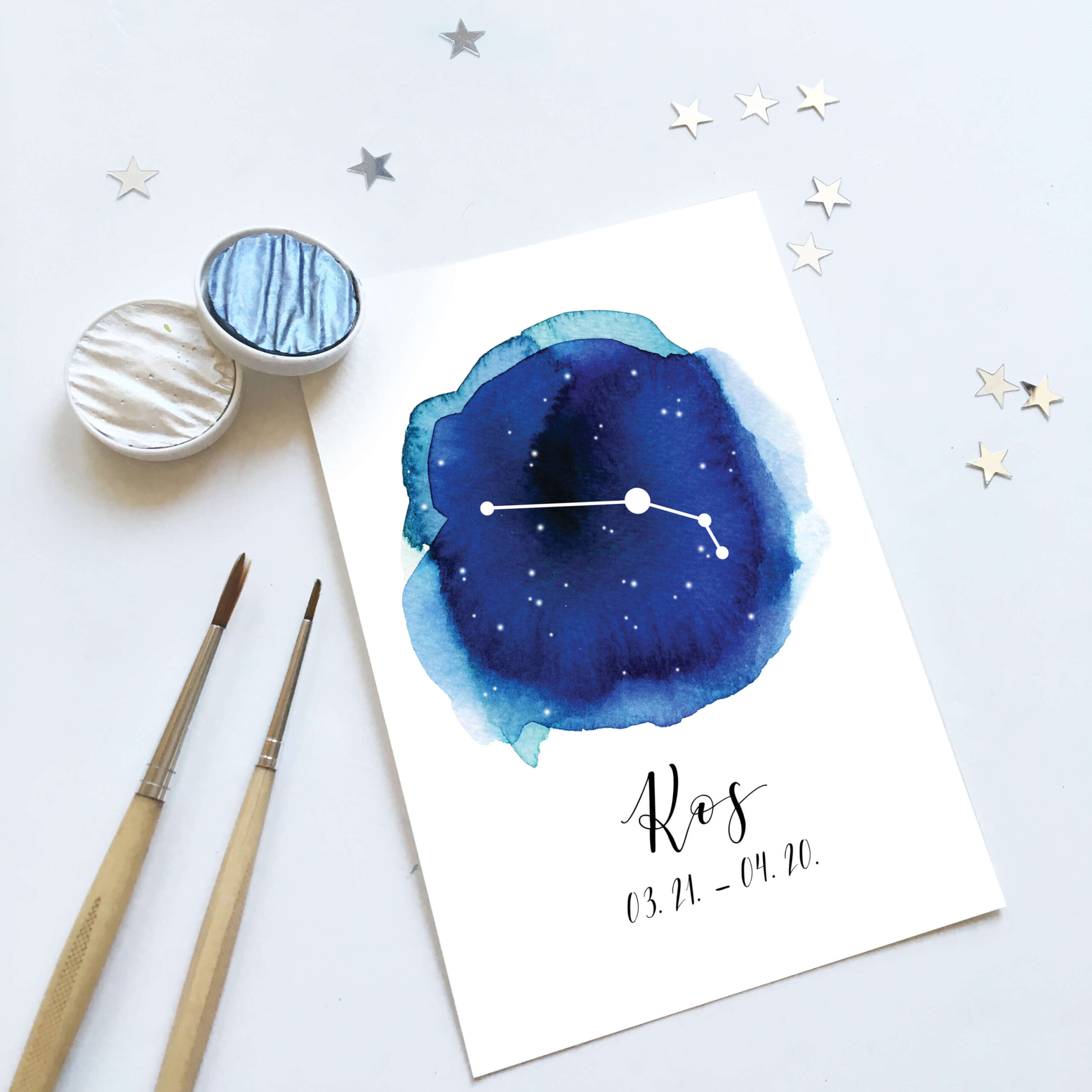 Paint your star sign - watercolor textures for beginners