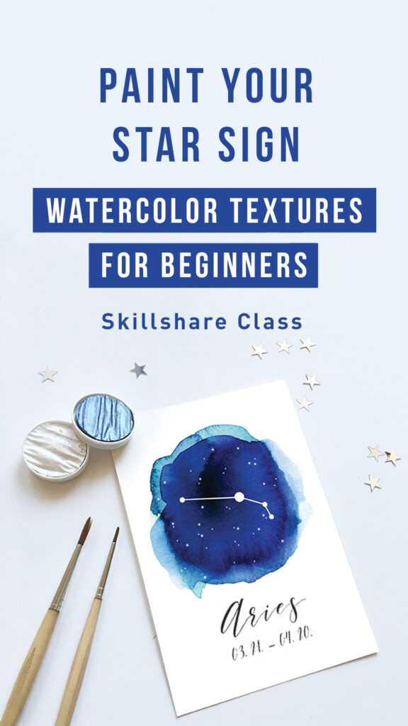 Paint your star sign - watercolor textures for beginners