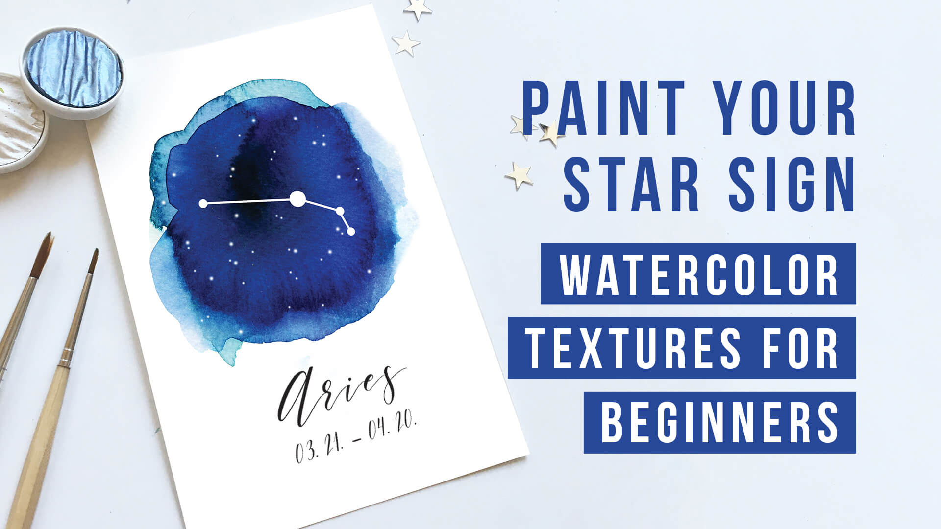 Paint your star sign - watercolor textures for beginners
