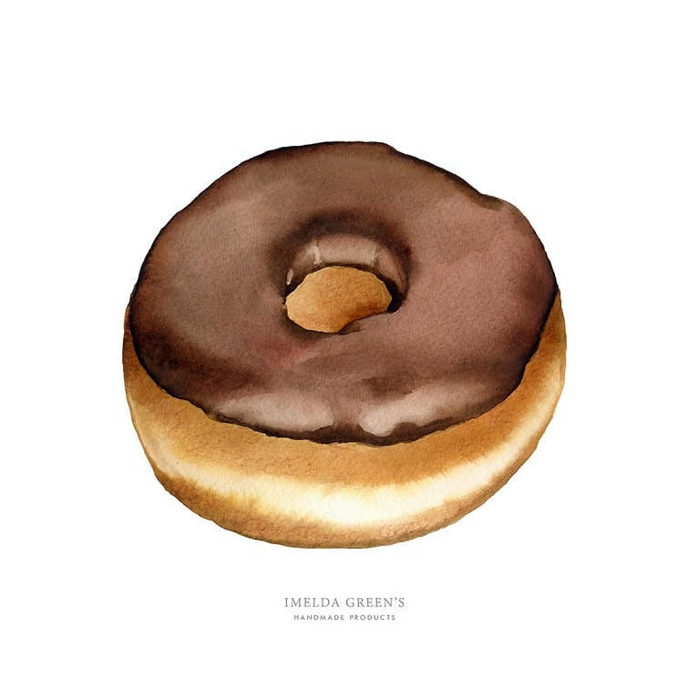 food illustration - chocolate doughnut