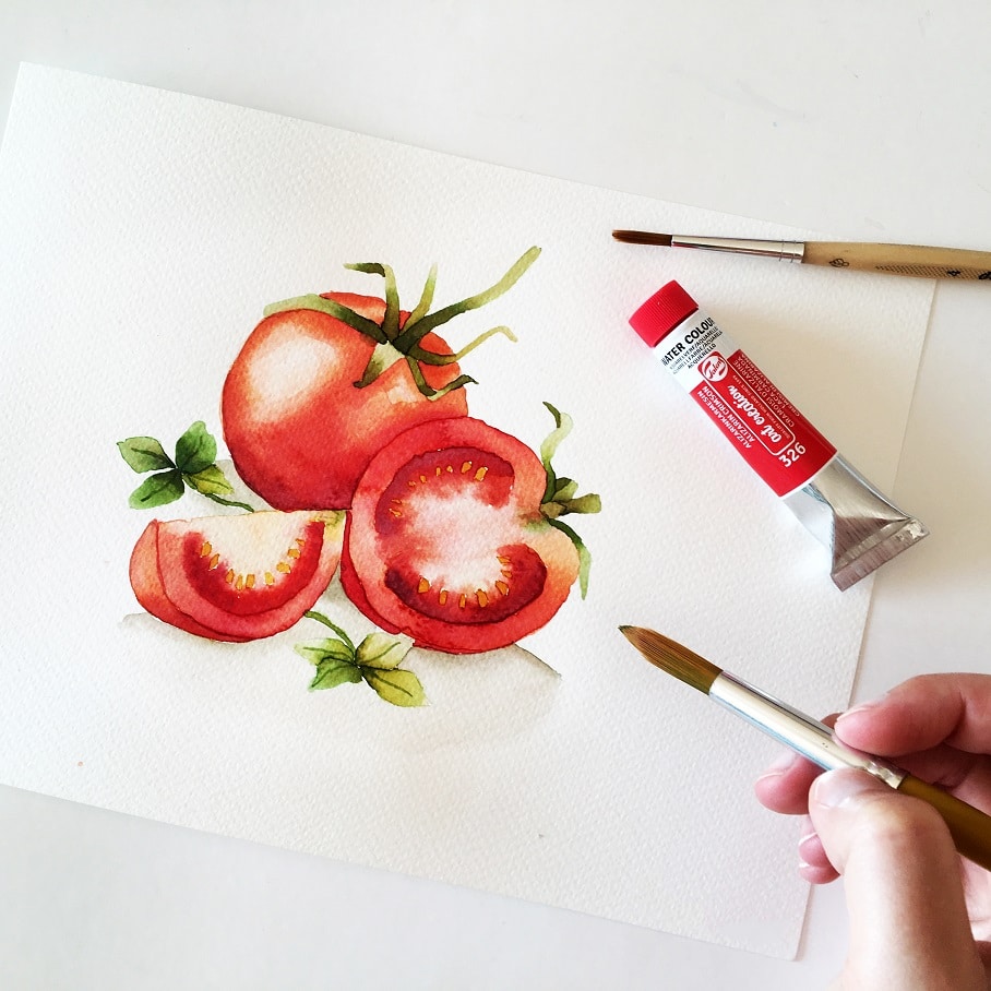 Watercolor Veggies - tomato