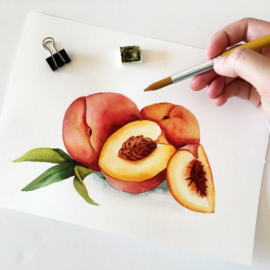 Watercolor Veggies - peach